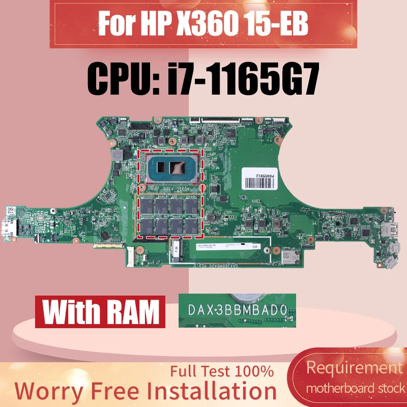 DAX3BBMBAD0 For HP X360 15-EB Laptop Motherboard SRK02 i7-1165G7 With RAM M08416-601 M08415-601 Notebook Mainboard