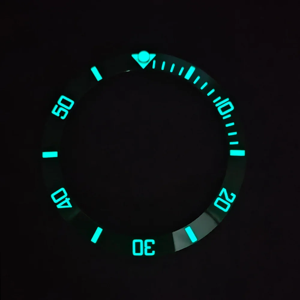 

Watch Case Bezel Insert Blue Luminous 38mm Watch Ring Fit SKX007 SUB Watch Case NH35 Case Curved Ceramic bezel insert Ring Parts