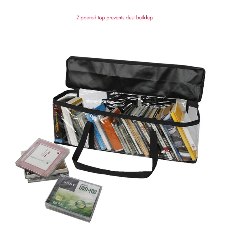 Clear DVD Storage Bags Portable DVD Media Storage Bags Dustproof Waterproof Convenient Travel Case for Media, Video Games