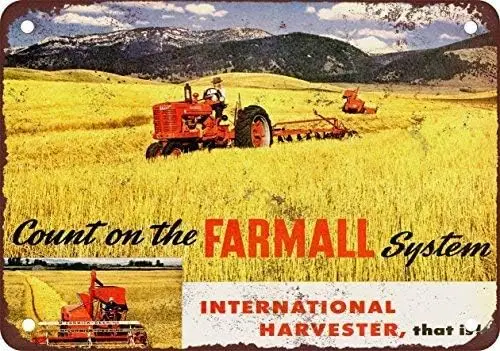 Unoopler 1946 International Harvester Farmalls Vintage Look Reproduction Metal Tin Sign 8X12 Inches sign