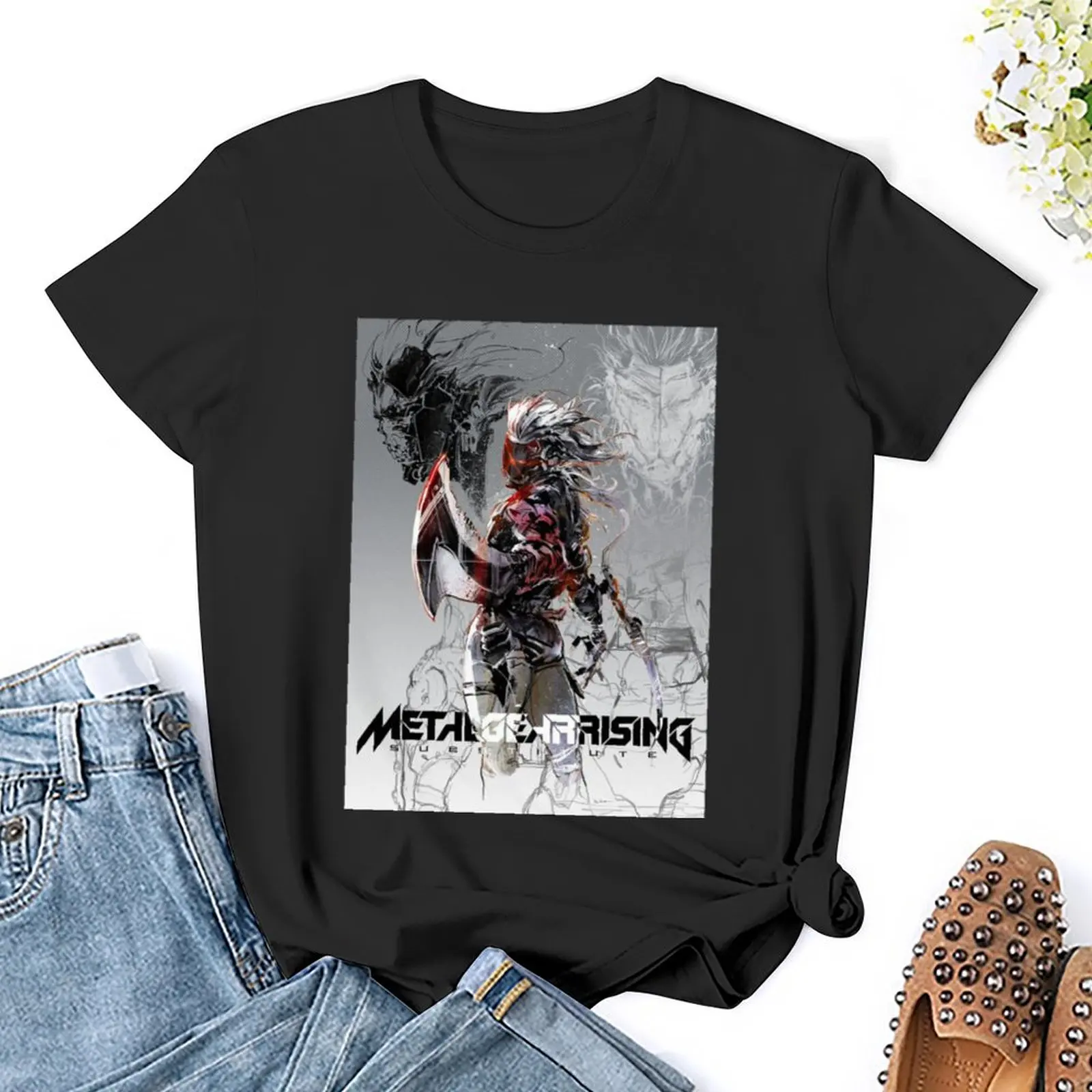 Regali di compleanno Metal Gear Rising Ps5 Game poster regalo per gli appassionati di musica t-shirt kawaii clothes top Women