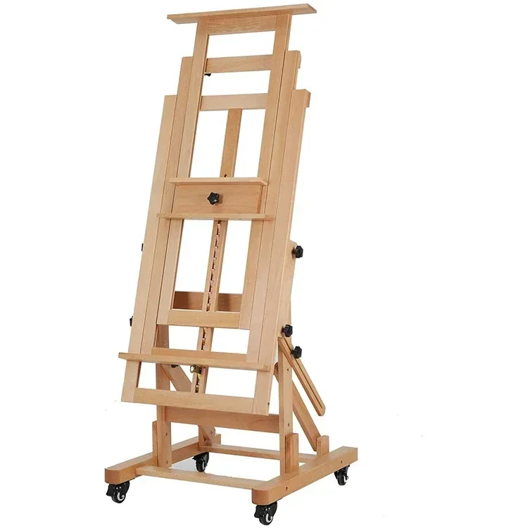 MEEDEN Holds Canvas Art Up to 78.7 High Deluxe Movable H-Frame Studio Easel Solid Beech Wood Artist Easel