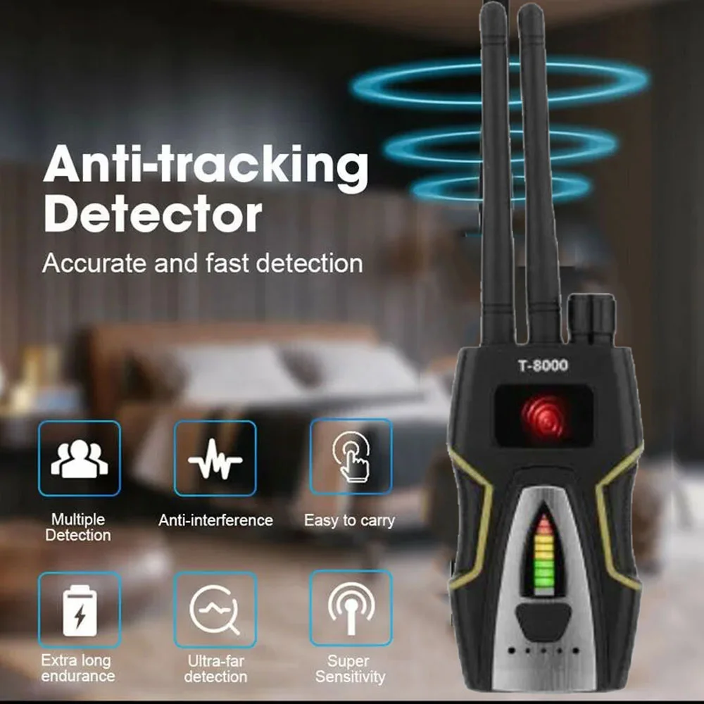 Profession RF Signal Detector Anti-Spy Tapping Anti Detector Eavesdropping Pinhole Audio Bug GSM Device Finder Anti Spy Gadgets