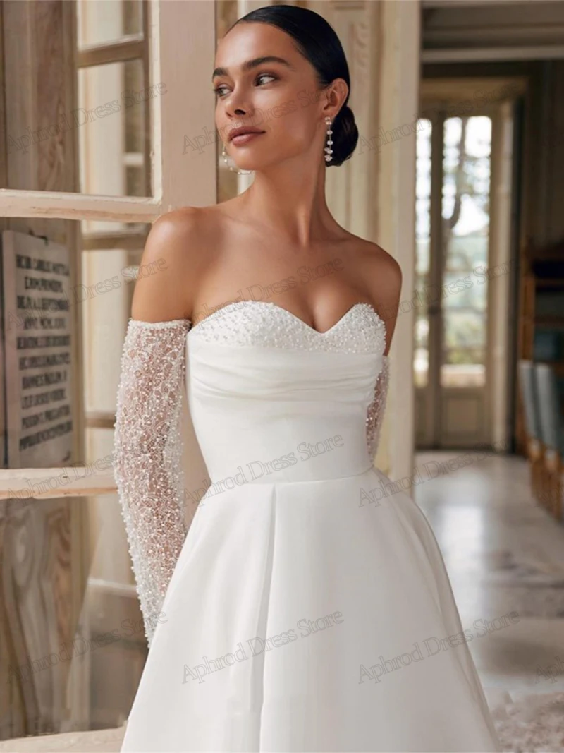 Vestidos De Novia elegantes y sencillos para mujer, línea A, tul escalonado, escote Corazón, Espalda descubierta, glamurosos, 2024