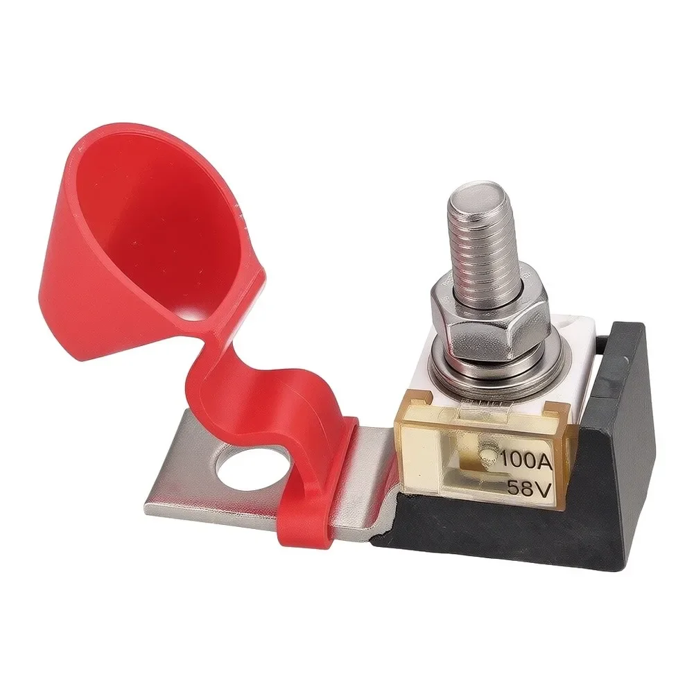 

100A 58V Single Bolt Fuse Block With Secure M8 Connection For Battery Distribution In DC Vehicles And Equipment