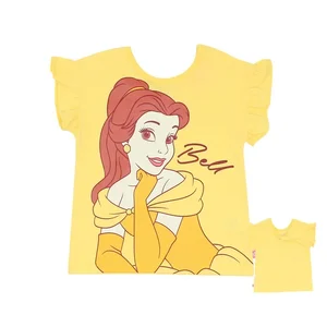 Zeichnungen bedrucktes Baumwoll-T-Shirt für Mädchen, Prinzessin Mermaia, Belle, Rapunzel, Kurzarm, schön t dünn, neu, Sommer, K6722 12 Hauptverkaufsrapunzelbluse - №5