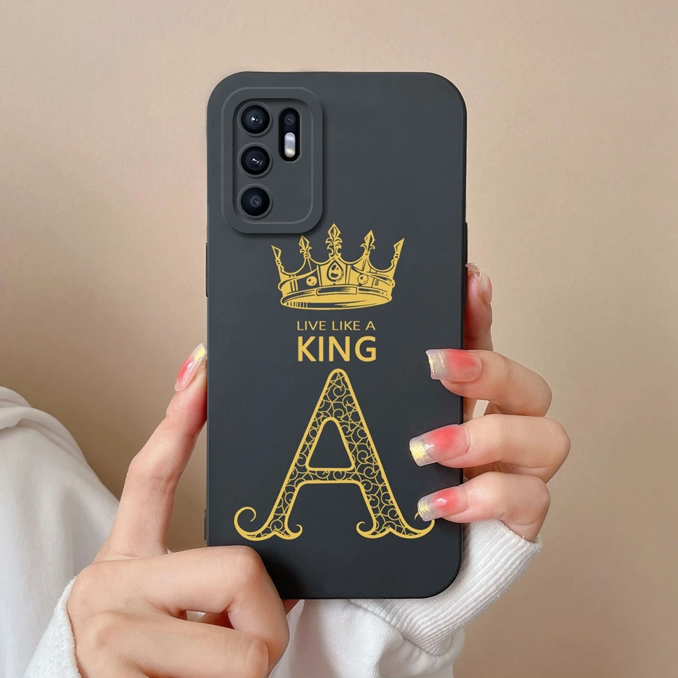 Phone Case For OPPO Reno6 Z 6Lite Capa Fashion Letters Liquid Silicone Back Cover Shell For OPPO Reno 6 Lite 6Z Fundas Soft Capa