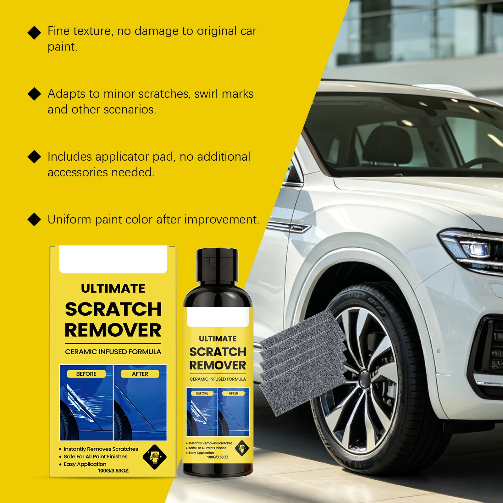 Nano-Kratzerentferner Ultimativer Kratzerentferner für alle Autolacke Nano-Level-Reparatur Effektives Set zur Entfernung von Auto-Wirbeln und Wasserflecken – Detail 7