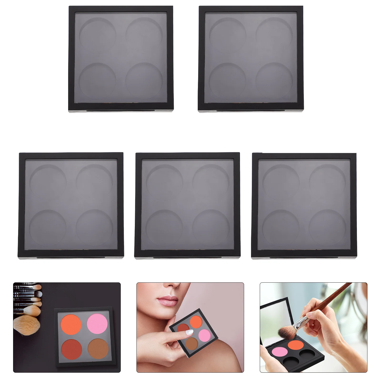 5 Pcs Eye Shadow Blank Customized Makeup Palette Magnetic Buckle Eyeshadow Cases Storage Box Holders Container