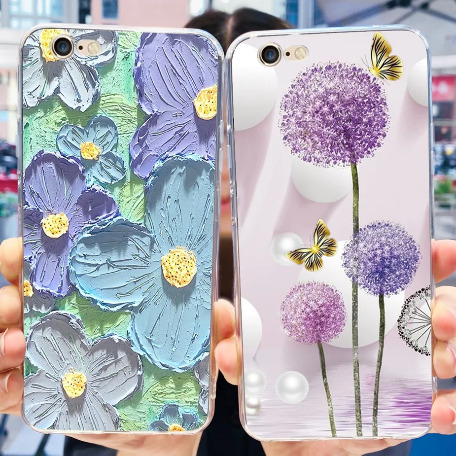 For Apple iPhone 6 6S Plus Case New Fashion Painted Cover Clear Silicone Phone Case For iPhone 6 Plus iPhone6 S Soft Fundas Capa