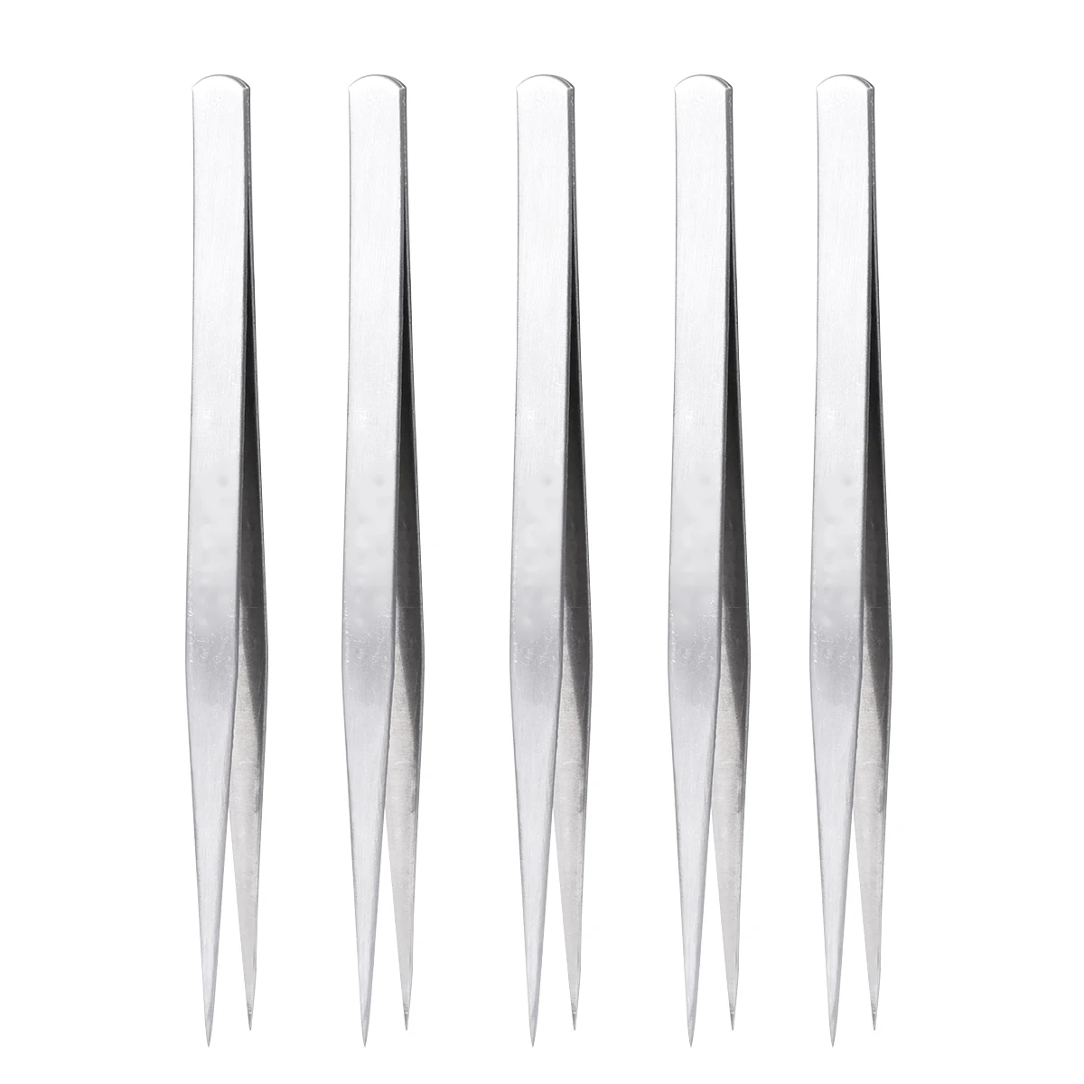 

10PC Straight Tweezers Stainless Steel Rust Resistant Ergonomic Sewing Tool Pointy Tip Long H Thread Clip Eyelash