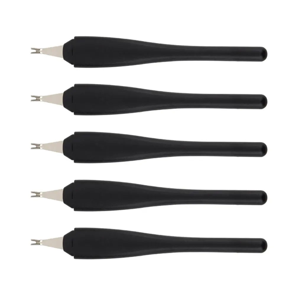 

5Pcs Dead Skin Fork Cuticle Remover Stainless Steel Nail Art Tool with Anti-Slip Handle for Manicure Pedicure Professional Use
