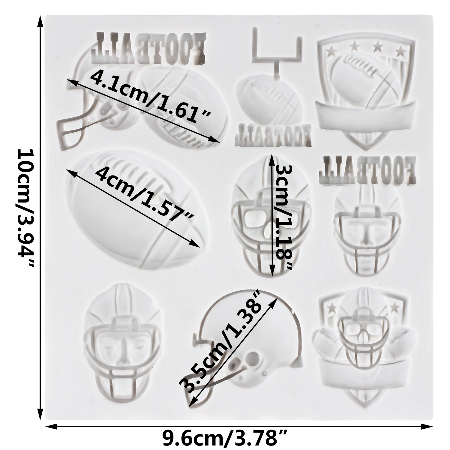 Rugby Football Silicone Molds Rugby Helmets Fondant Cake Decorating Tools Cupcake Topper Candy Craft Gum Paste Polymer Clay