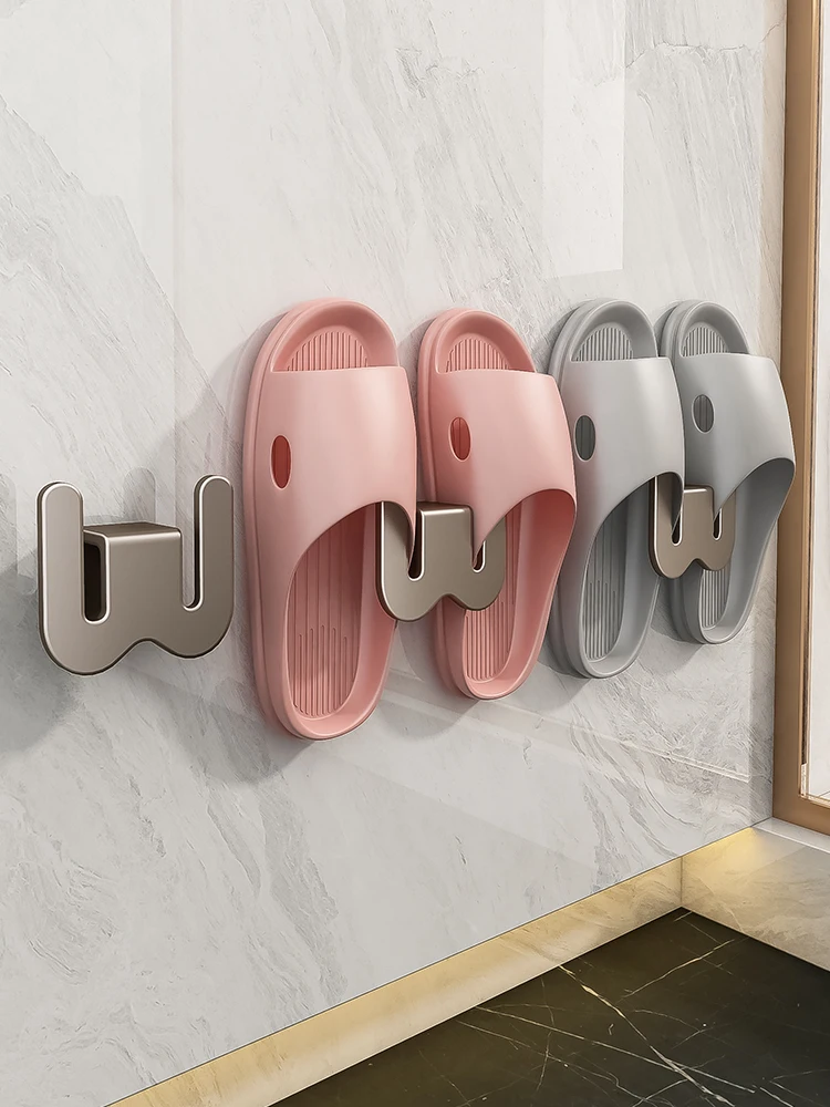 No Drilling Shoe Rack Hooks Wall Mounted Space Saving Hangers for Bathroom Shoes Storage Organizer