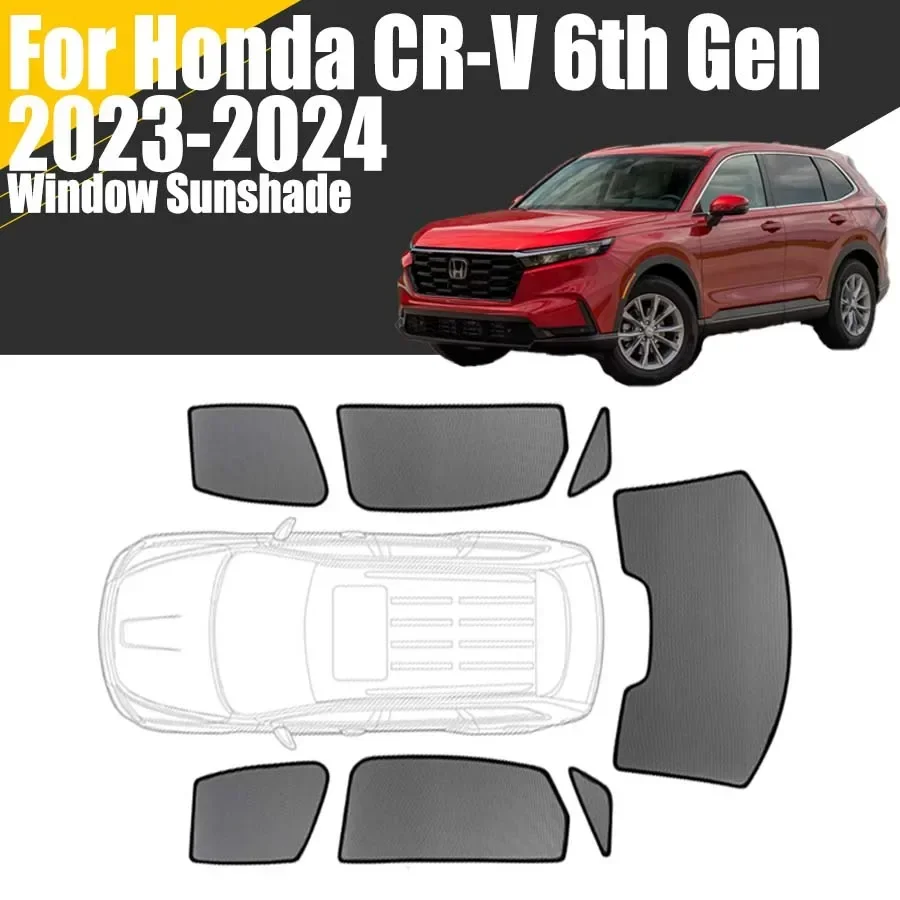 Custom Magnetic Car Window Sunshade For Honda CR-V 6th Generation 2023-2024 Curtain Mesh Front Windshield Frame Curtain CRV