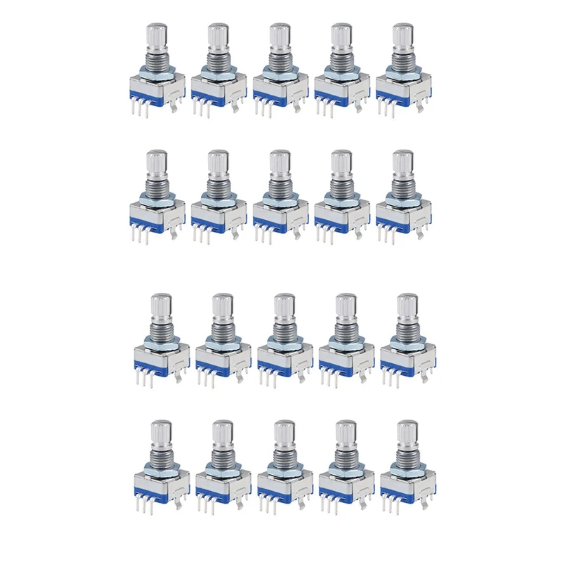 

360 Degree Rotary Encoder Code Switch Digital Potentiometer EC11 5 Pins 15Mm Shaft 20Pcs