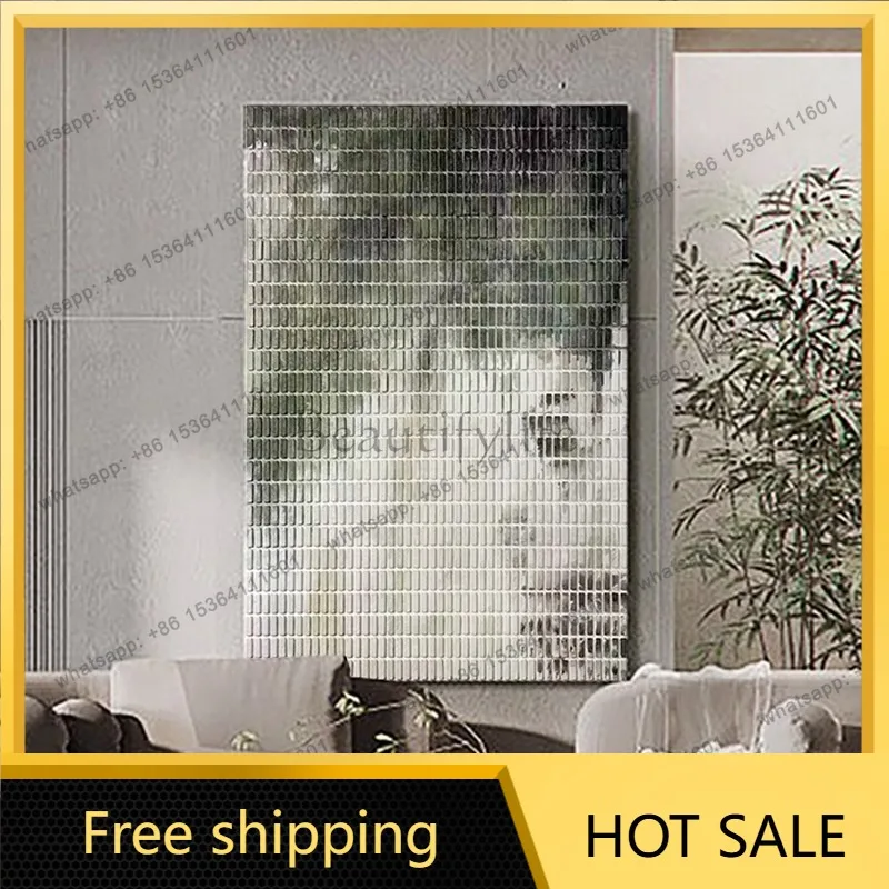 LJY wabi-sabi wind decorative painting living room 3d three-dimensional relief entrance vertical version