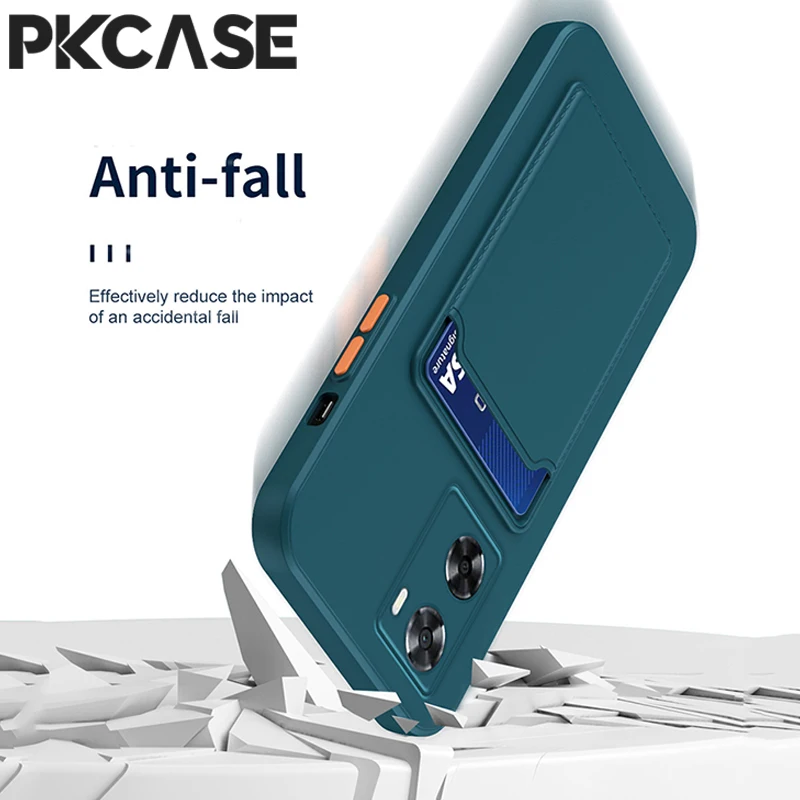 PKCASE إدراج بطاقة جراب هاتف ل ممن لهم A36 A76 A96 A38 A58 A98 للصدمات حافظة للبطاقات الغطاء الخلفي ل Reno 14 13 11 10 Pro Plus 11F
