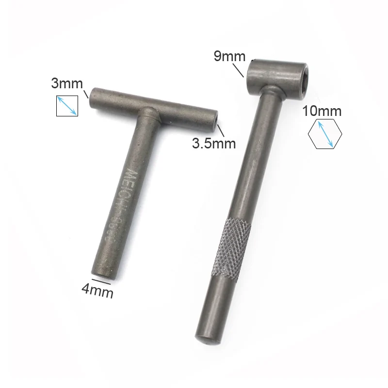 Motorcycle Engine Valve Adjustment Tool Square Hexagon Socket T Spanner Valve Screw Wrench 8mm 9mm 10mm Feeler Gauge 0.02 to 1mm