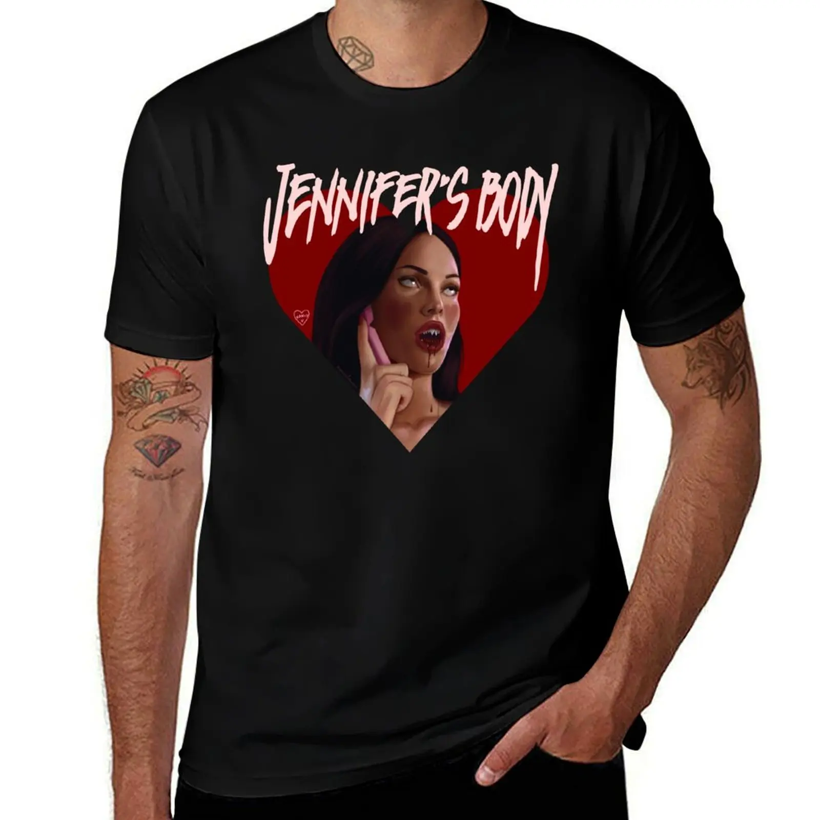 Jennifer sBody Heart Jennifer Check ! ORIGINAL T-Shirt Comfortable Basic Crew Neck Tee