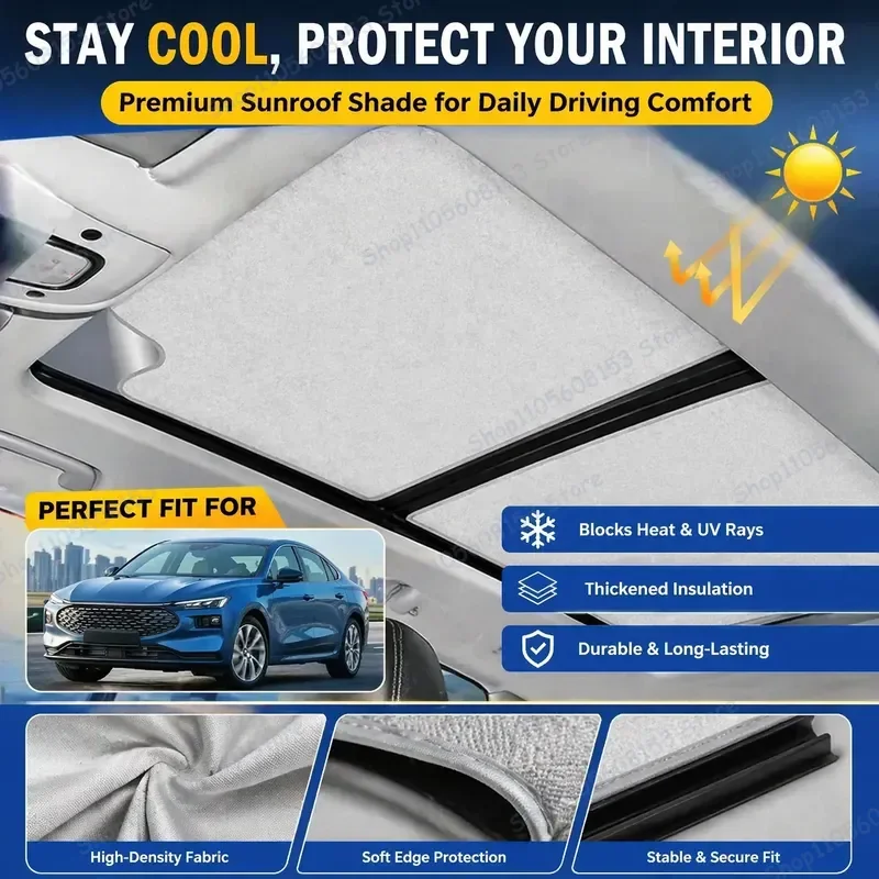 For Ford Mondeo Taurus MK5 2022 2023 2024 2025 Car Roof Sunshade Electrostatic Sunroof Cover Skylight Shade UV Protection