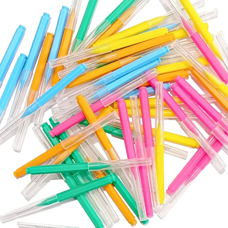 80 Pcs Disposable Eyebrow Brush, Ultra-Fine Interdental Brush, Oral Care Tool, Tooth Isolation, Tooth Hygiene Pick, Tooth Brush