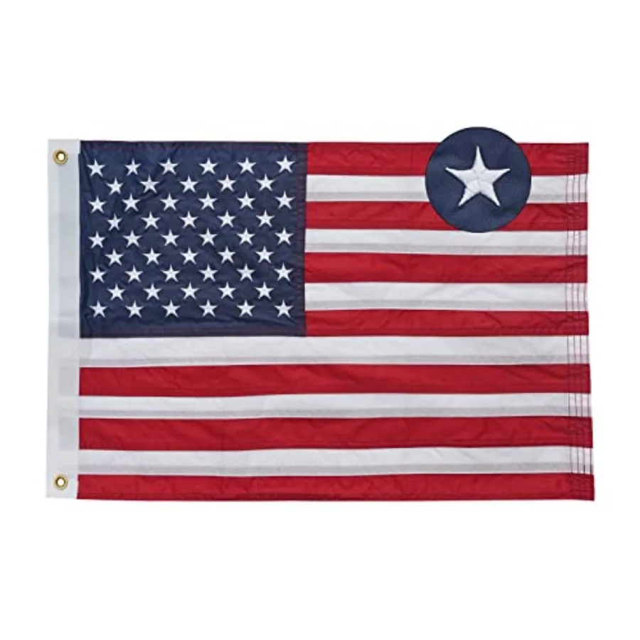 

American Flag Embroidered Small American Flag for Boat ATV, Double Sided US Boat s for Outside with Brass Grommets and 4 Stitch
