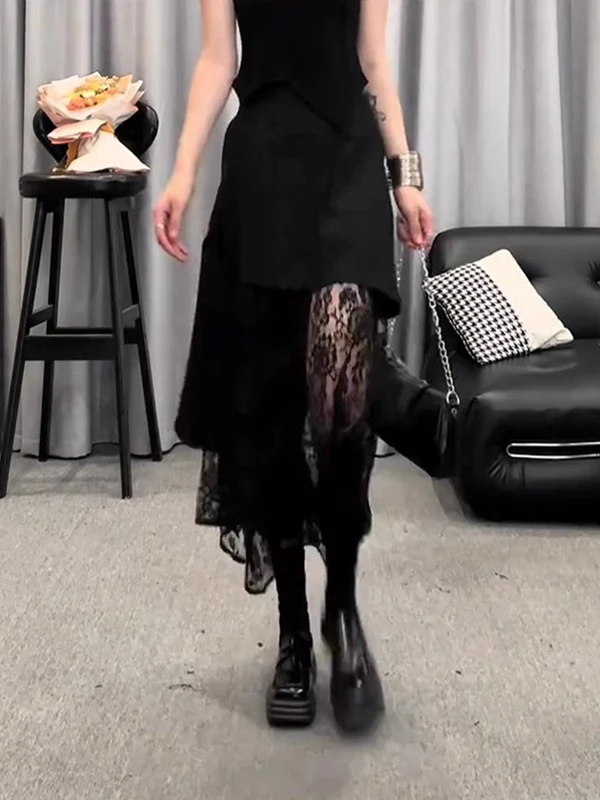 

Неводная асимметричная юбка-миди. Юбки f-длины. Креативные трапециевидные формы с высокой талией из полиэстера. Лето 2020.