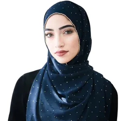 Gold Lurex Glitter Chiffon Hijabs Scarf for Muslim Women Shimmer Edge Shawl Lady Wrap Pashmina Stole Bufandas Muslim Hijab Cap