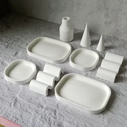 Storage Tray Clay Silicone Molds DIY Jewelry Display Pan Epoxy Resin Molds Rectangle Candle Cup Coaster Gypsum Plsater Mould