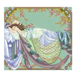 Amishop Gold Collection Chic Counted Cross Stitch Kit Sleeping Beauty Woman Lady Girl Lass Maid Md 5