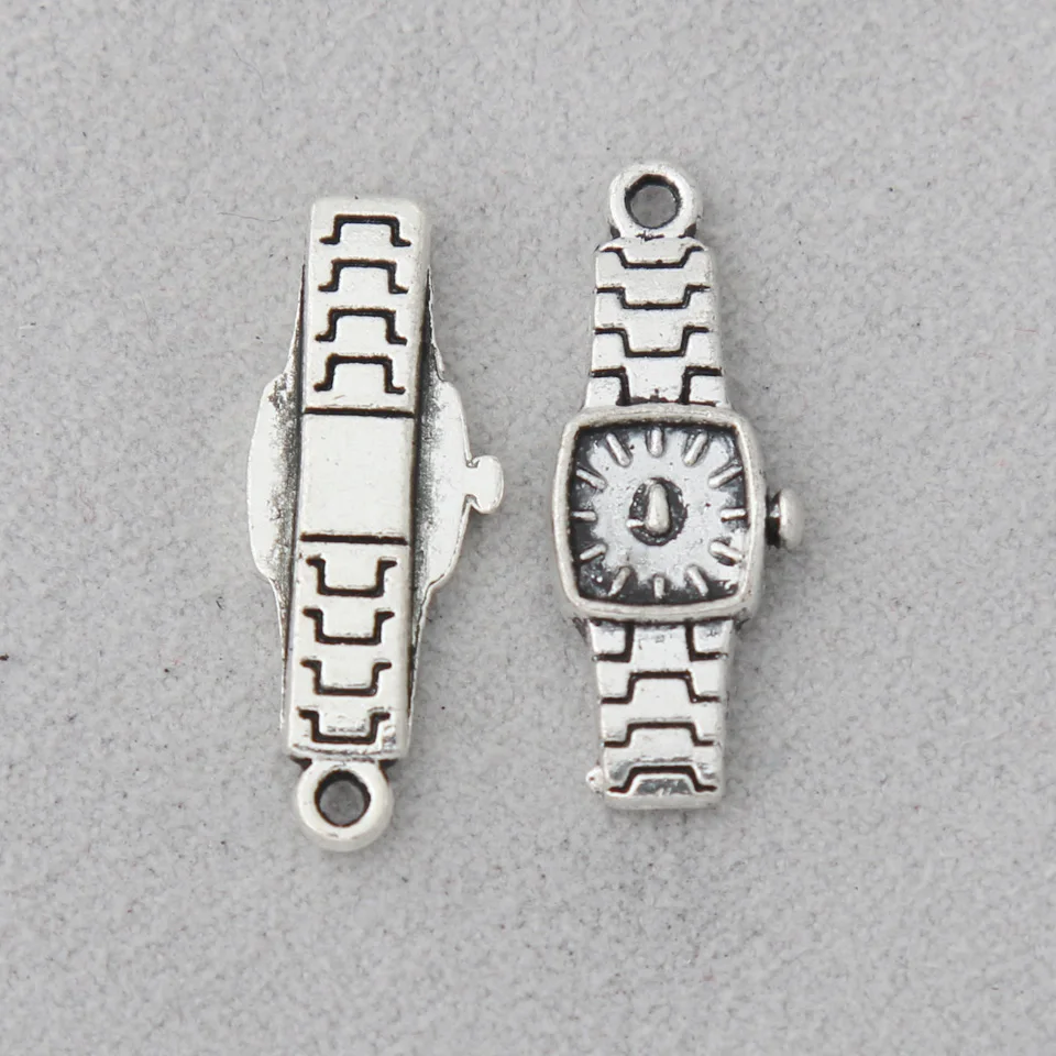 Fashion Vintage Alloy Watch Charms For Men Women Jewelry Making 9*23mm 30pcs