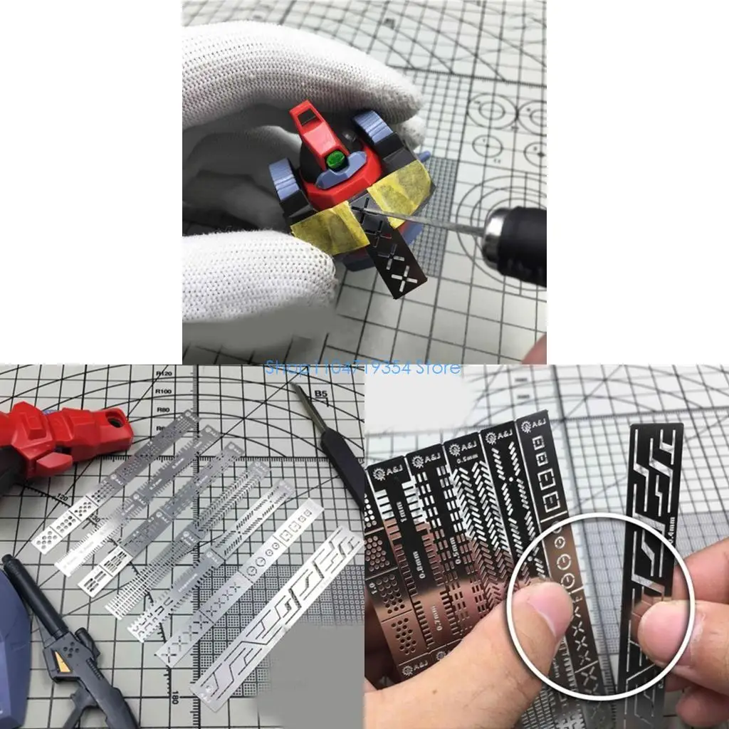 

0XLD Carving Auxiliary Ruler Drill Hole Guide for DIY Model Projects Precise Crafting