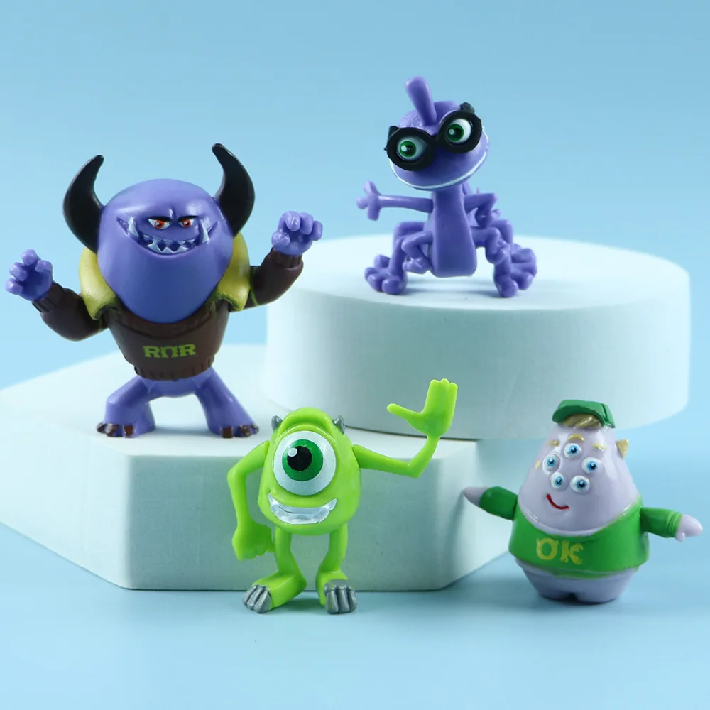 12pcs/set Anime Disney Pixar Movie Monsters University Action Figures Sulley Mike Wazowski PVC Model Set Toys For Children Gifts