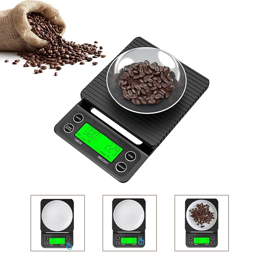 

High Precision LCD Electronic Scales Weighing Tools Digital Coffee Scale with Backlight with Timer Home Kitchen Tools Accesories