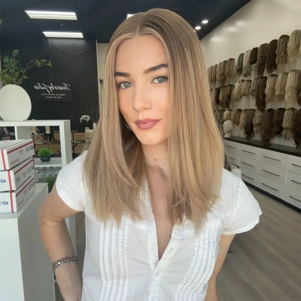 

Highlights 13x4 Lace Front Wig Ombre Blonde Synthetic Short Bob Wigs For Women Balayage Premium FUTURA Fiber Human Hair Wig