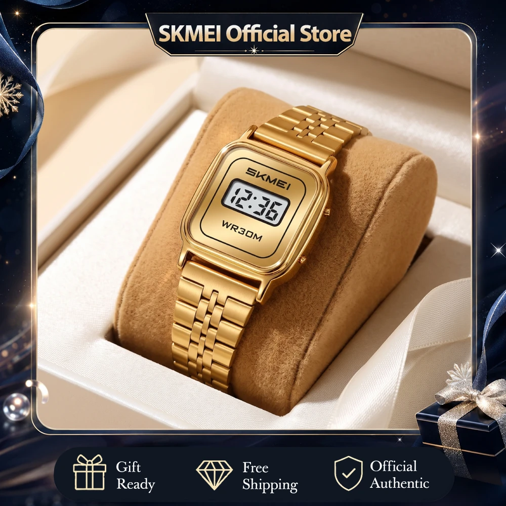 SKMEI 2589 Fashion Digital Watches Women Electronic Female Elegant Retro Wrist Watch Vintage Clock 30M Waterproof Date Display