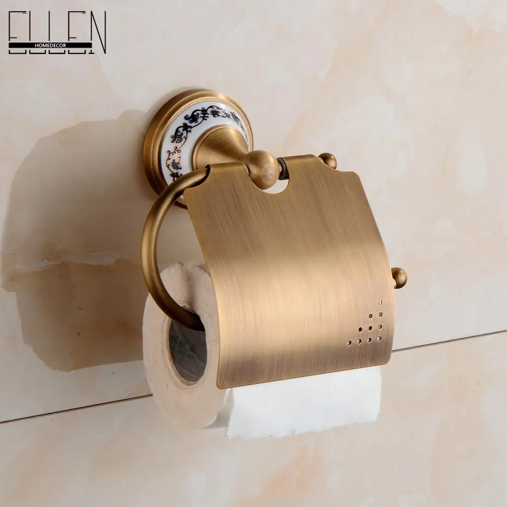 Vidric Antique Bronze Bathroom Accessories Sets Towel Shelf Towel Holder Toilet Paper Holder Rove Hook Ceramic Bathroom Products