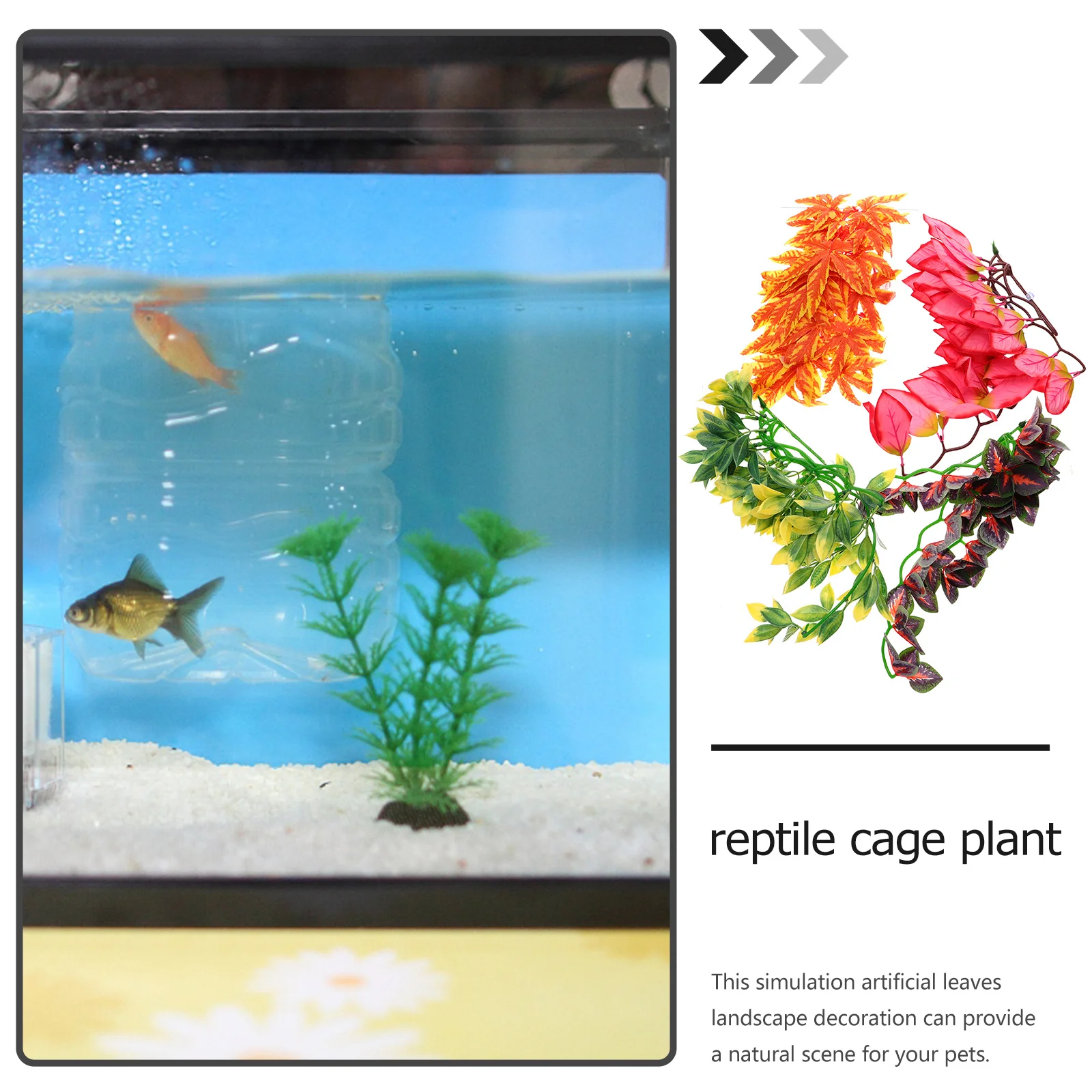 

4Pcs Artificial Simulation Plant Rattan Durable Reptile Cage Fish Tank Aquarium Terrarium Landscape Decor Reptile Cage Plant