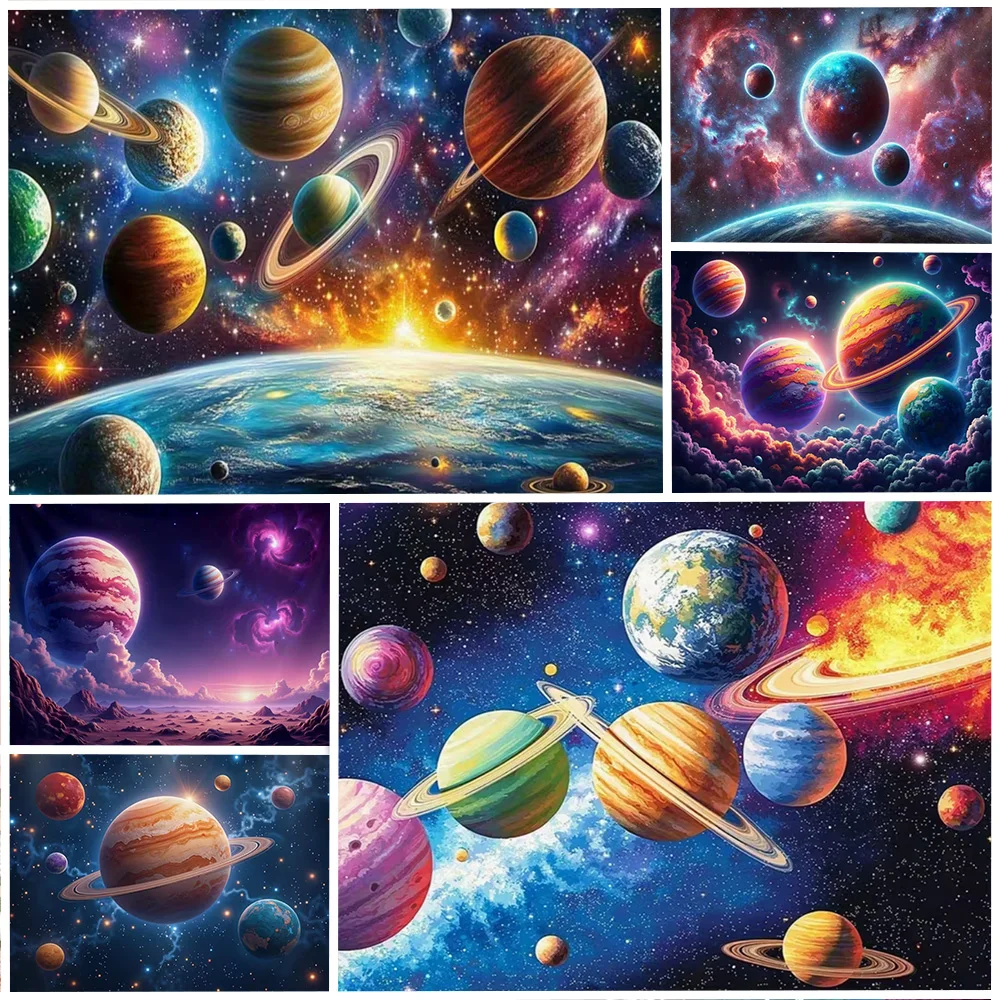 

Outer Space Galactic Party Decoration Background Galaxy Planets and Nebulae Star Backdrop Baby Shower Supplies Photography Props
