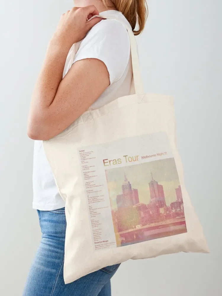 Eras Setlist Melbourne Night 2 Tote Bag cute pouch bag Lady bags Fabric bag Shopping bags