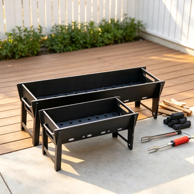 Thickened BBQ Grill Outdoor Portable Stoves Household Removable Barbecue Grills with 3mm Ash Plate Durable Camp Cooking Supplies