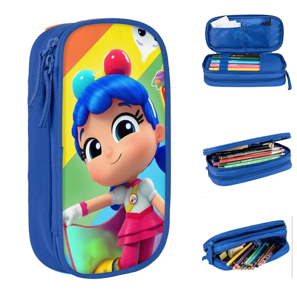 

True Rainbows Kingdoms Anime Pencil Case Rainbow King Pen Bag Girl Boy Big Capacity Office Cosmetic Pencilcases