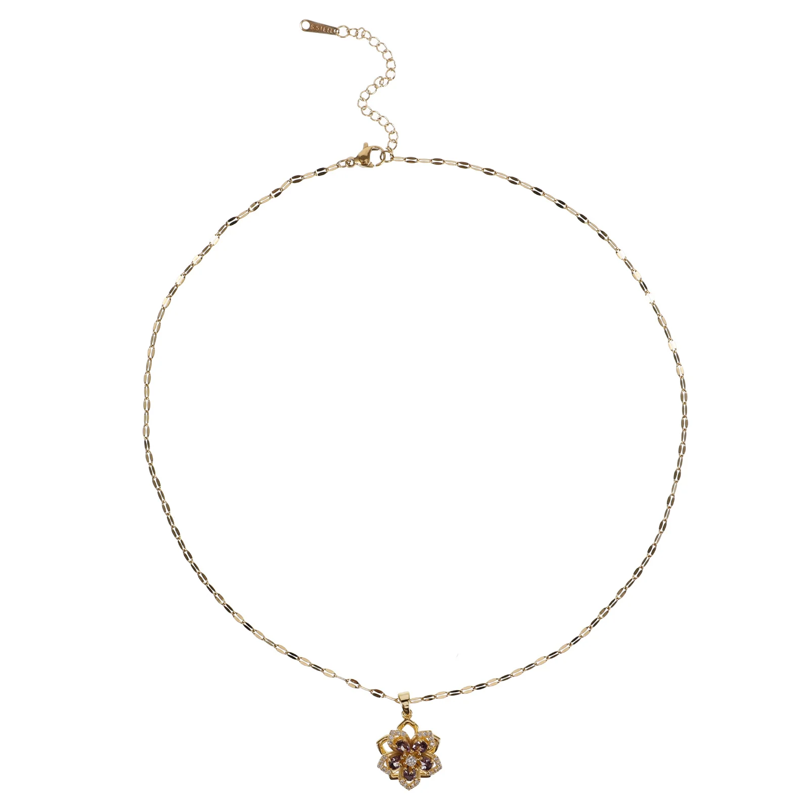 

5pcs Delicate Necklace Colorful for Women Chain Jewelry Pendant Flower Necklaces