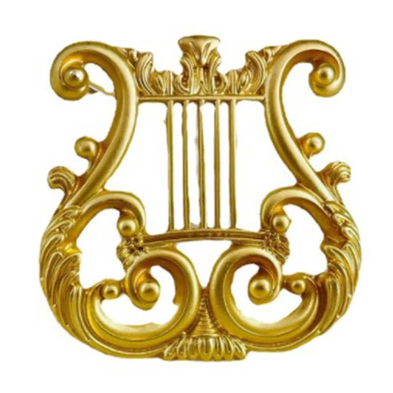 For Cardigan Sweater Retro Gift Items Vintage Golden Harp Brooch Jewelry Musical Suit Pin