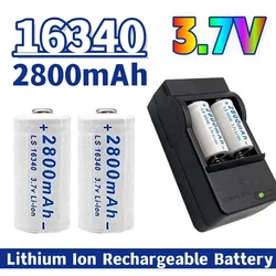 NEW CR123A RCR 123 ICR 16340 Battery 2800mAh 3.7V Safety Camera Rechargeable Battery Lithium Ion L70 Plus Charger