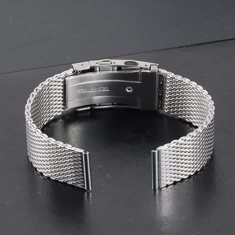 男性用ステンレススチールブレスレット,延長長,折りたたみ式バックル,ラグジュアリー,20mm, 22mm, 18mm,クイックリリース