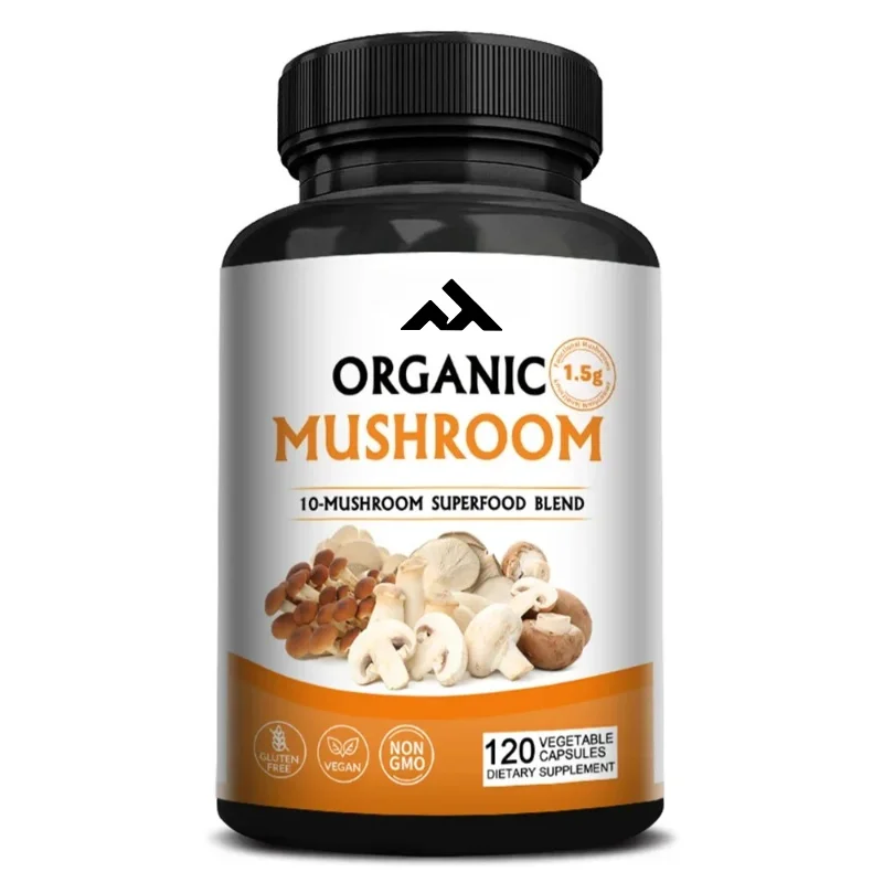 Mushroom Complex - with Lingzhi, Promotes Brain Health, Boosts Immune Function, and Helps Enhance Memory and Concentration