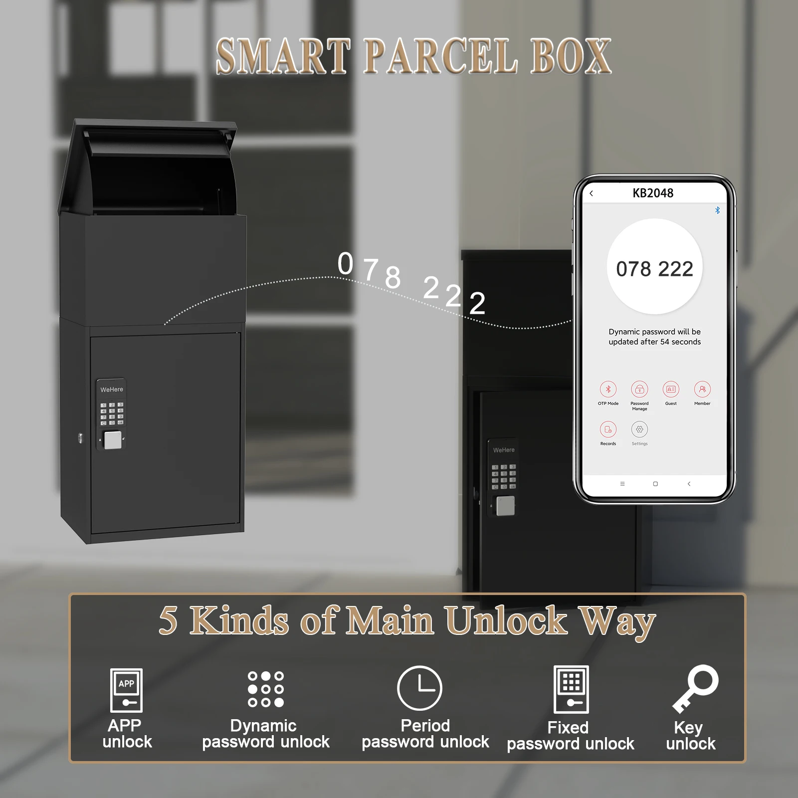 Secure Outdoor Mail Box Smart Metal Mailbox Waterproof Parcel Drop Delivery Box Secure Packet Briefkasten For Outdoor