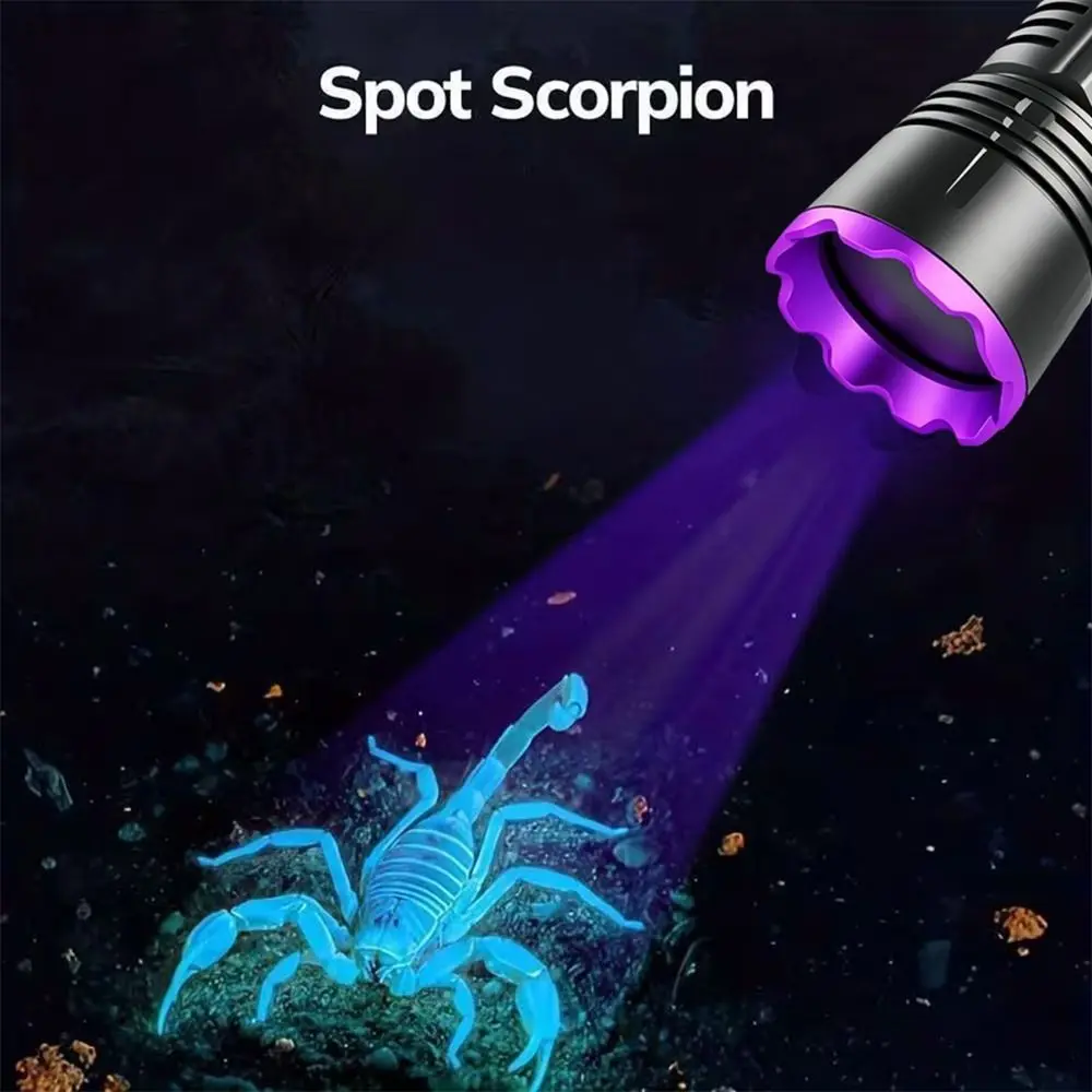 Longwave 365nm UV Flashlight Shortwave Rechargeable Blacklight LED Flashlight Portable LED UV Flashlight Lamps Resin Curing